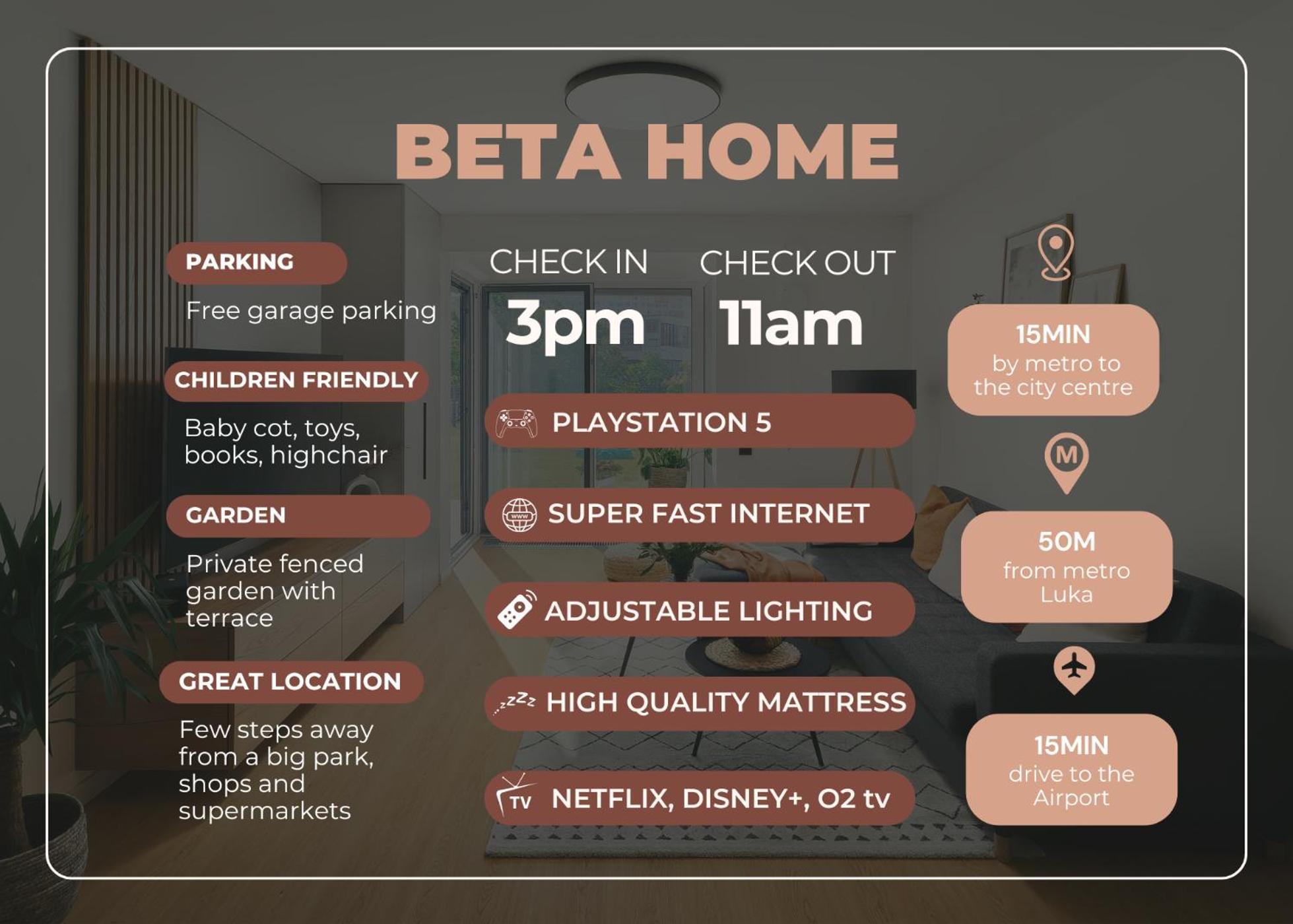 פראג Beta Home - Garage, Air Condition, Garden, At Metro מראה חיצוני תמונה